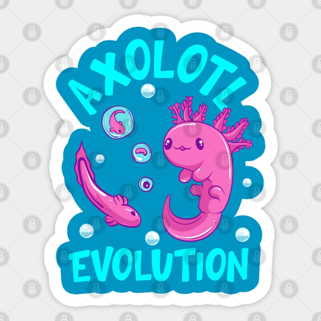 Funny Axolotl Lover Mexican Salamander Evolution Sticker by creative